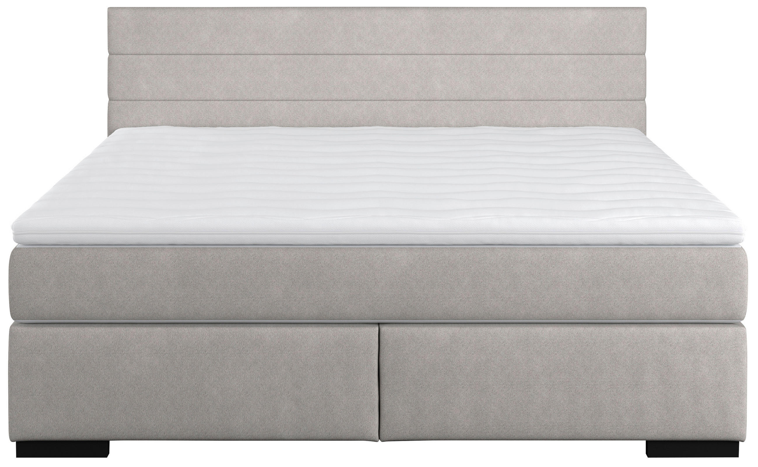 POSTELJA BOXSPRING x , les, umetna masa, tekstil siva - siva/črna, Basics, umetna masa/tekstil (180/200cm) - Carryhome