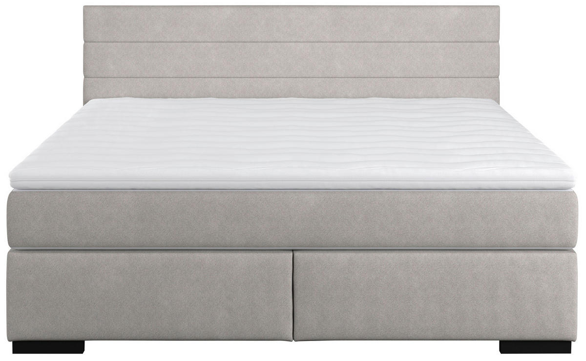POSTELJA BOXSPRING   x  , les, umetna masa, tekstil siva  - siva/črna, Basics, umetna masa/tekstil (180/200cm) - Carryhome