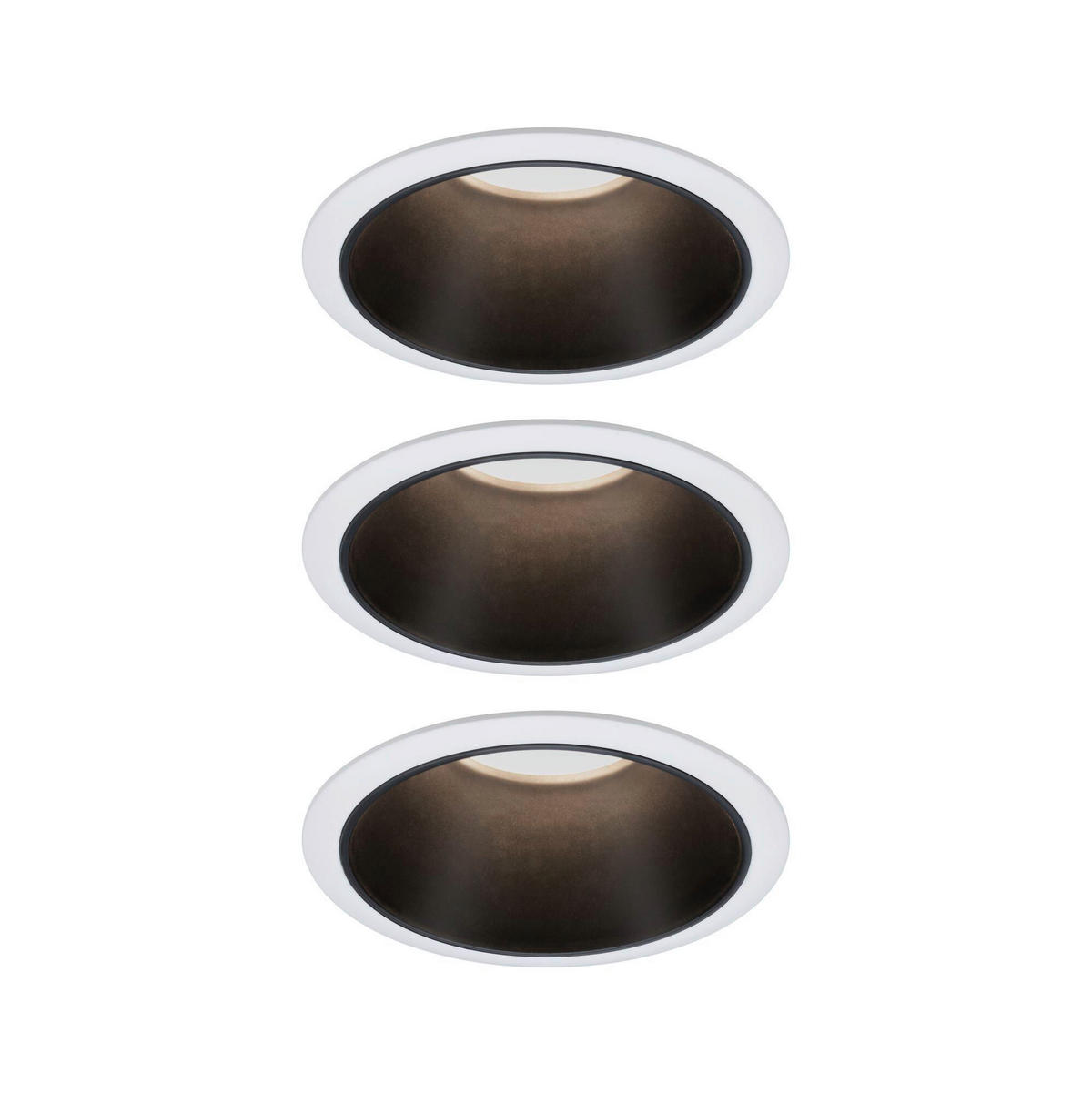 LED-EINBAUSPOT SET 8,8 cm  - Schwarz/Weiß, Basics, Kunststoff/Metall (8,8cm) - Paulmann