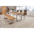 ESSTISCH Wildeiche massiv rechteckig Edelstahlfarben, Eichefarben - Edelstahlfarben/Eichefarben, Design, Holz/Metall (200/100/75cm) - Linea Natura