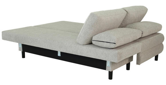 SCHLAFSOFA Lia in Webstoff Graubraun  - Graubraun/Schwarz, Design, Textil/Metall (197/84/92,5cm) - Hom`in