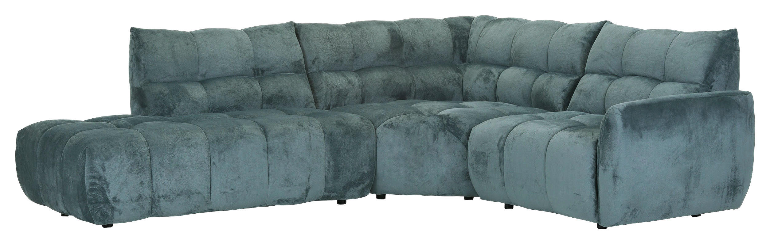 ECKSOFA Petrol Flachgewebe  - Petrol/Schwarz, MODERN, Kunststoff/Textil (275/235cm) - Landscape