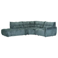 ECKSOFA Petrol Flachgewebe  - Petrol/Schwarz, MODERN, Kunststoff/Textil (275/235cm) - Landscape