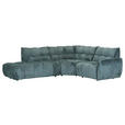 ECKSOFA Petrol Flachgewebe  - Petrol/Schwarz, MODERN, Kunststoff/Textil (275/235cm) - Landscape