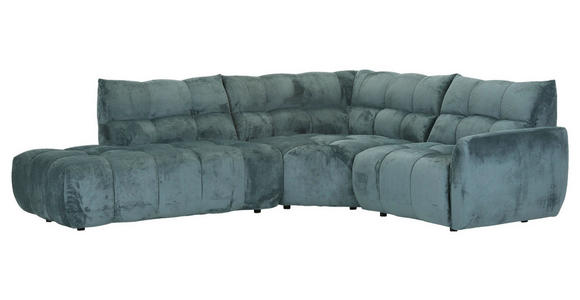 ECKSOFA Petrol Flachgewebe  - Petrol/Schwarz, MODERN, Kunststoff/Textil (275/235cm) - Landscape