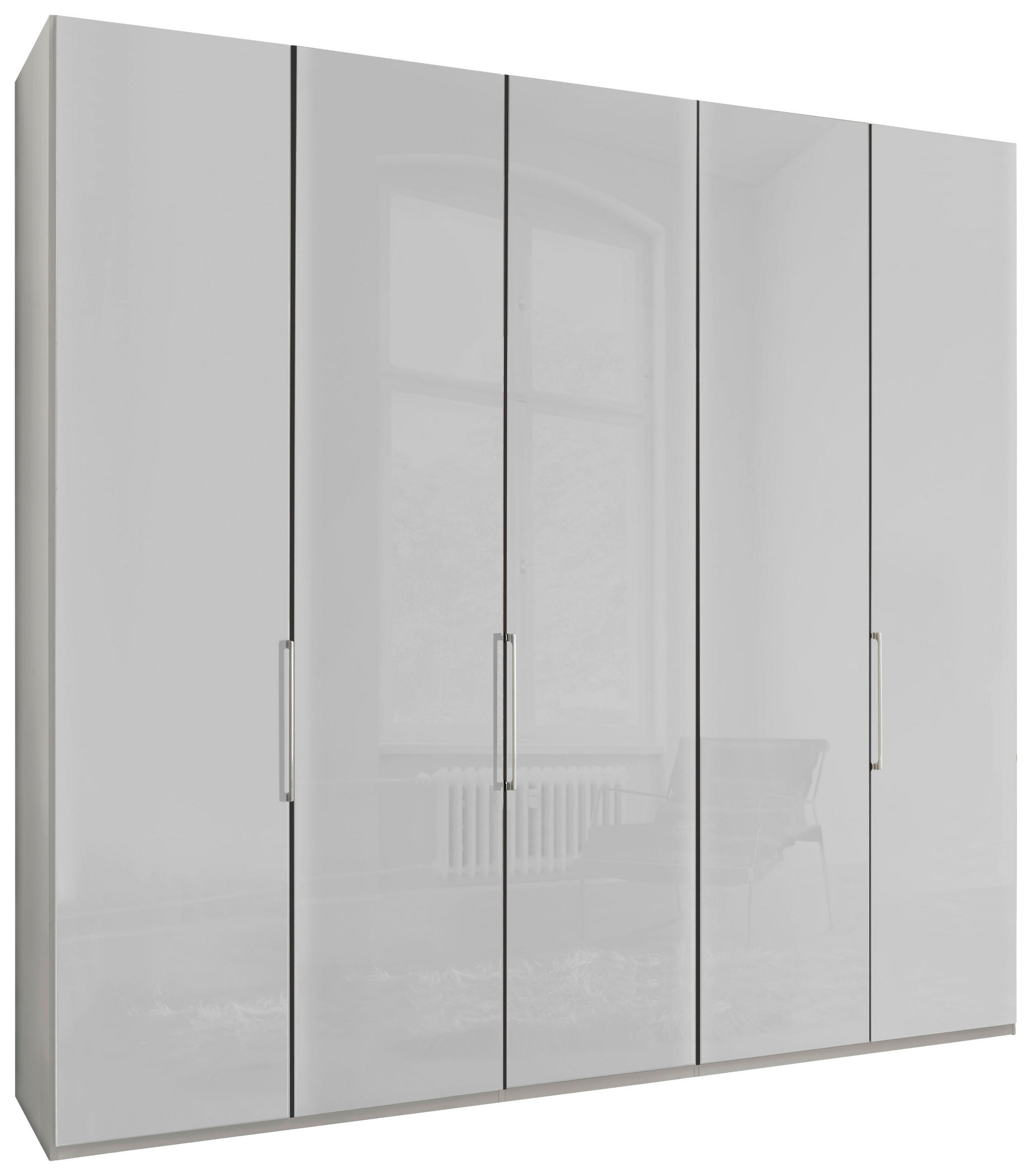 DREHTÜRENSCHRANK  in Weiß  - Chromfarben/Weiß, KONVENTIONELL, Glas/Holzwerkstoff (250/236/58cm) - Dieter Knoll