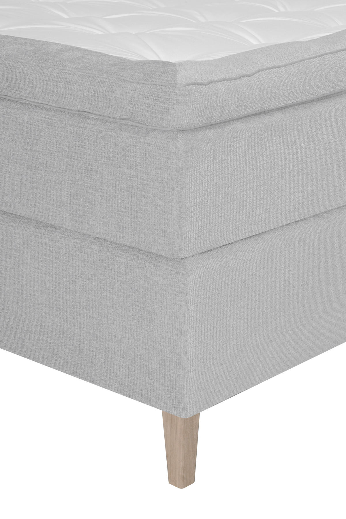 BOXSPRINGBETT 120/200 cm  in Hellgrau  - Eichefarben/Hellgrau, Konventionell, Holz/Textil (120/200cm) - Welnova