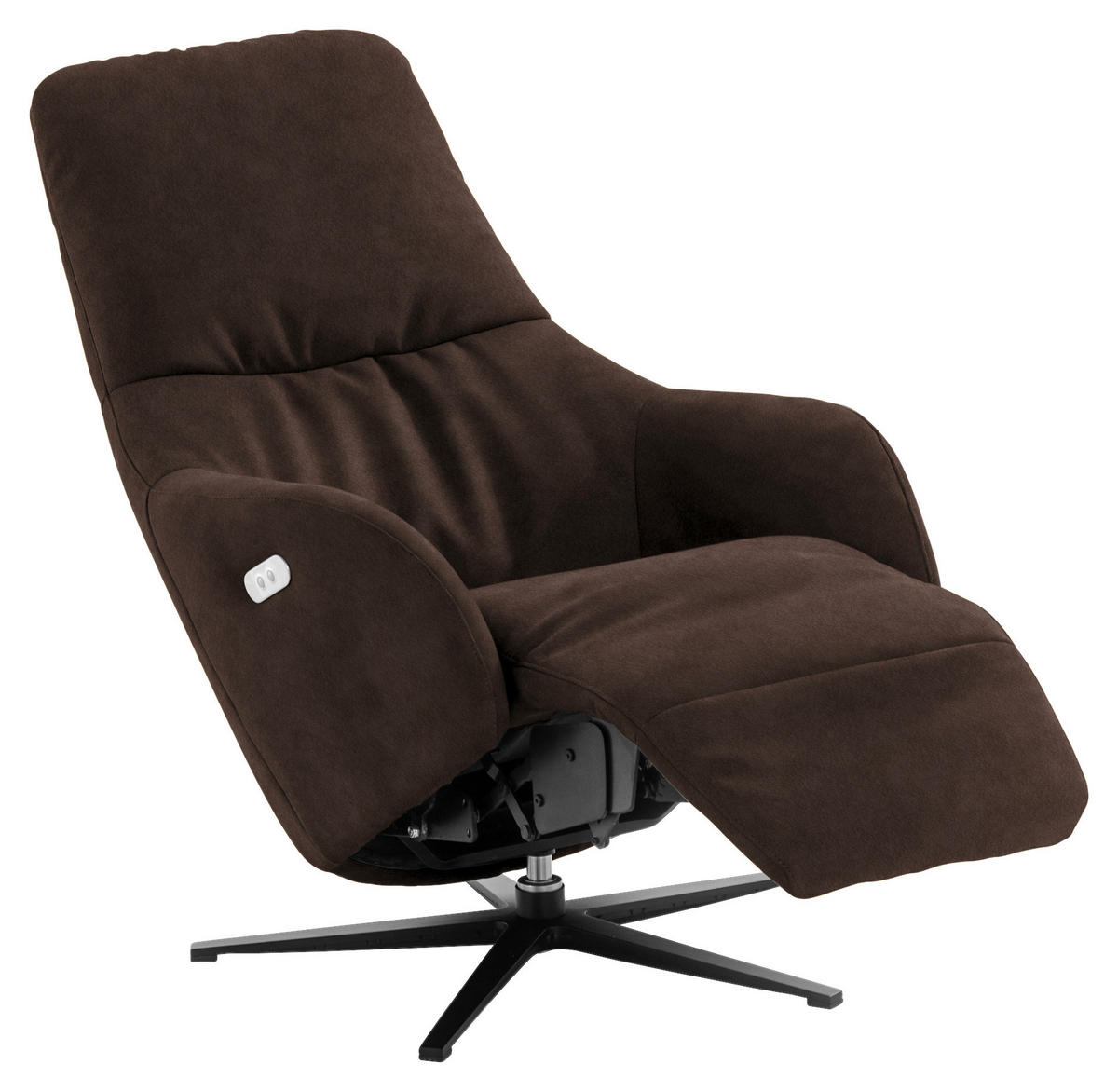 RELAXSESSEL in Textil Dunkelbraun  - Dunkelbraun/Schwarz, Design, Textil/Metall (77/108/95cm) - Chilliano