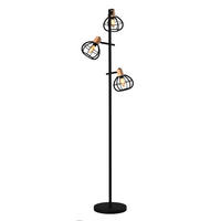 STEHLEUCHTE 36/153 cm    - Schwarz/Akaziefarben, Design, Holz/Metall (36/153cm)