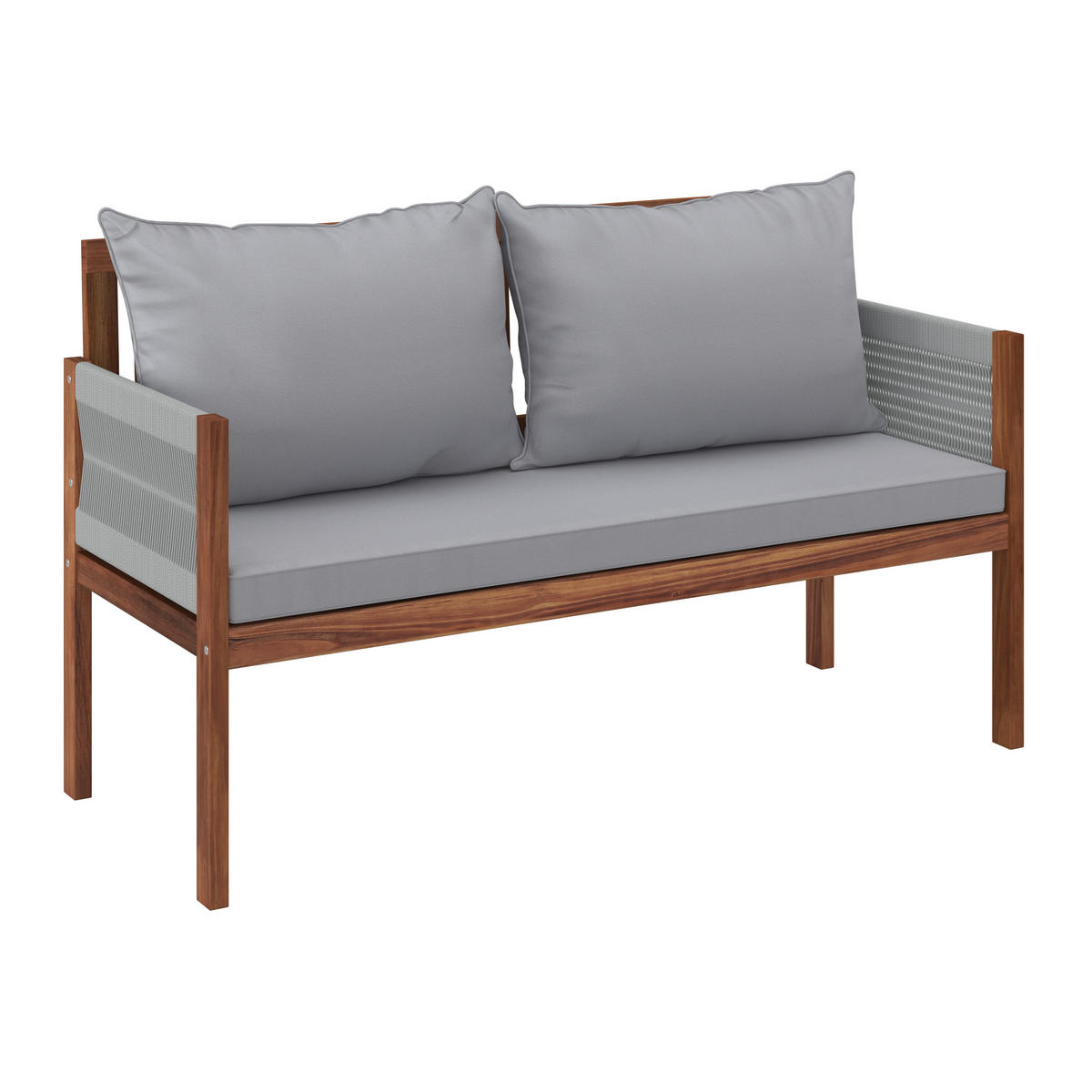 GARTENBANK in Grau, Akaziefarben  - Grau/Akaziefarben, Design, Holz/Kunststoff (150/90/60cm) - Ambia Garden