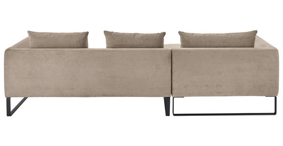 ECKSOFA in Cord Taupe  - Taupe/Schwarz, KONVENTIONELL, Textil/Metall (178/284cm) - Hom`in