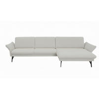 ECKSOFA Hellgrau Chenille Armteilverstellung, Sitztiefenverstellung  - Anthrazit/Hellgrau, Design, Textil/Metall (300/175cm) - Himolla