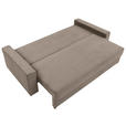 SCHLAFSOFA in Cord Taupe  - Taupe/Schwarz, KONVENTIONELL, Kunststoff/Textil (233/92/108cm) - Carryhome