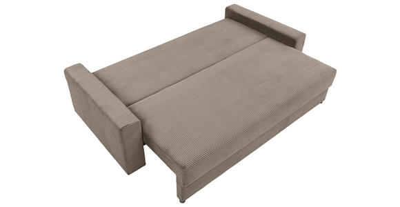 SCHLAFSOFA in Cord Taupe  - Taupe/Schwarz, KONVENTIONELL, Kunststoff/Textil (233/92/108cm) - Carryhome