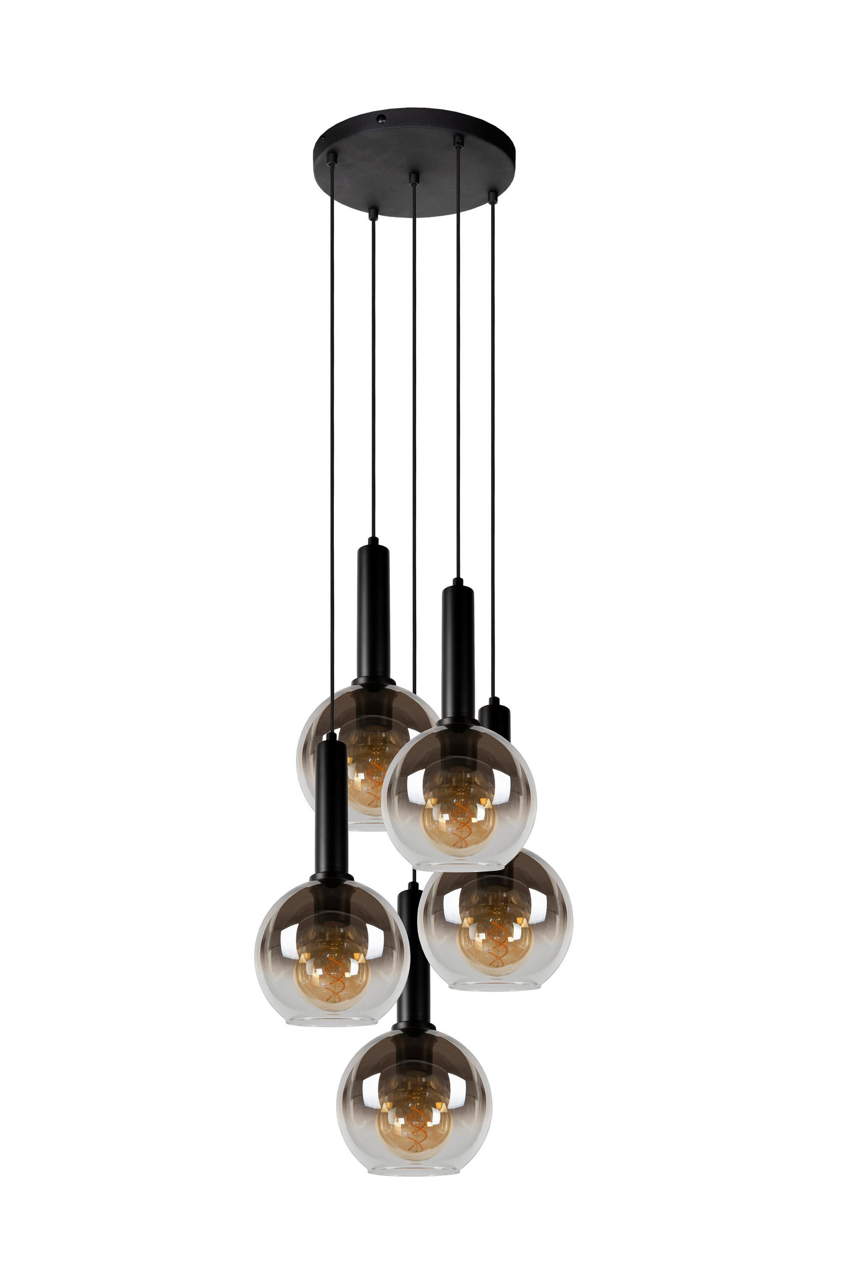HÄNGELEUCHTE Marius 55/55/150 cm  - Schwarz, Design, Glas (55/55/150cm) - Lucide
