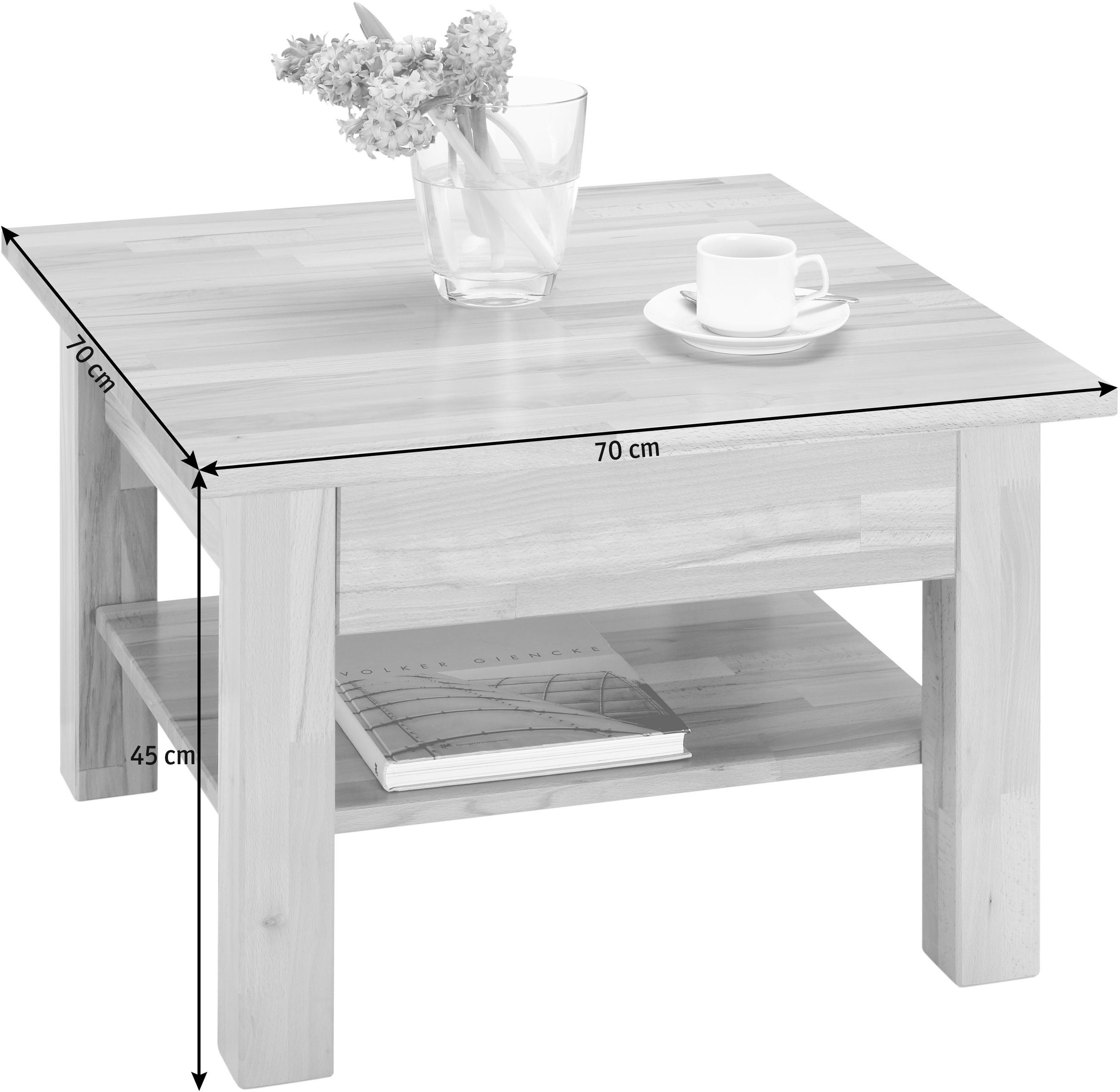 KONFERENČNÍ STOLEK, barvy buku, dřevo, 70/70/45 cm - barvy buku, Design, dřevo (70/70/45cm) - Linea Natura