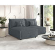 ECKSOFA Grau Cord Zierkissen, Rückenkissen, Schlaffunktion, Rücken echt  - Schwarz/Grau, MODERN, Kunststoff/Textil (153/200cm) - Xora