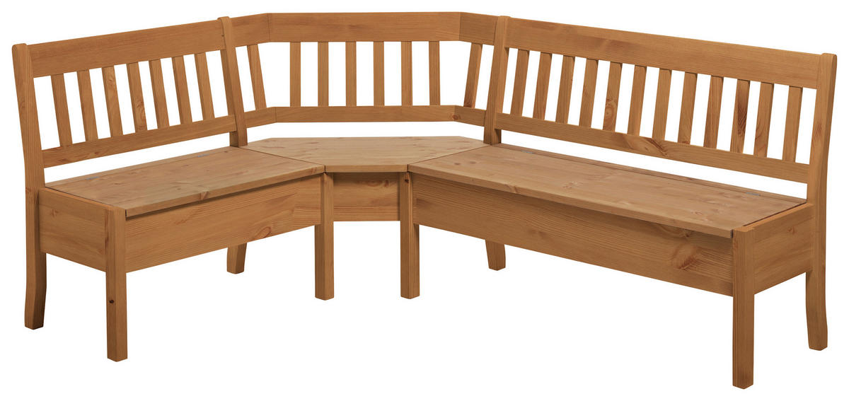 ECKBANK 147/170 cm Laugenfarbig Kiefer massiv   - Laugenfarbig, ROMANTIK / LANDHAUS, Holz (147/170cm) - Boxxx