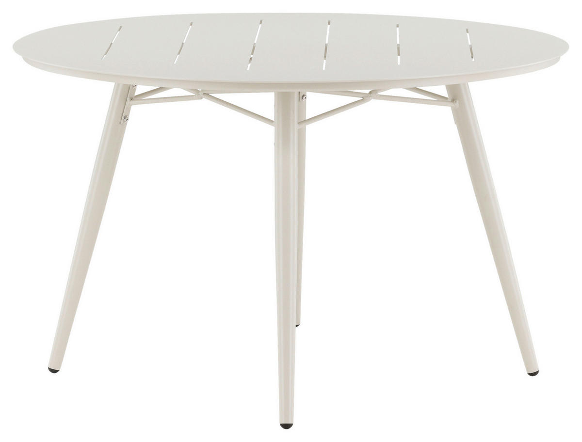 UTEBORD metall rund  - beige, Klassisk, metall (120/120/75cm) - Gardenson
