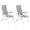 GARTENSESSEL-SET Aluminium Grau, Weiß  - Weiß/Grau, KONVENTIONELL, Metall (60/110/60cm) - Gardenson