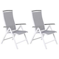 GARTENSESSEL-SET Metall Grau, Weiß  - Weiß/Grau, KONVENTIONELL, Metall (60/110/60cm) - Gardenson