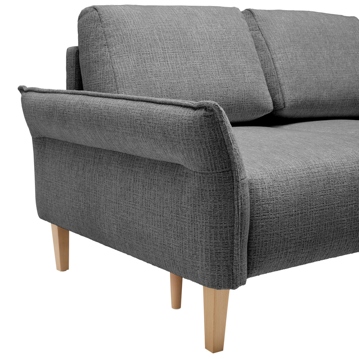 2-SITZER-SOFA in Webstoff Anthrazit  - Eichefarben/Anthrazit, Modern, Holz/Textil (150/85/92cm) - MID.YOU