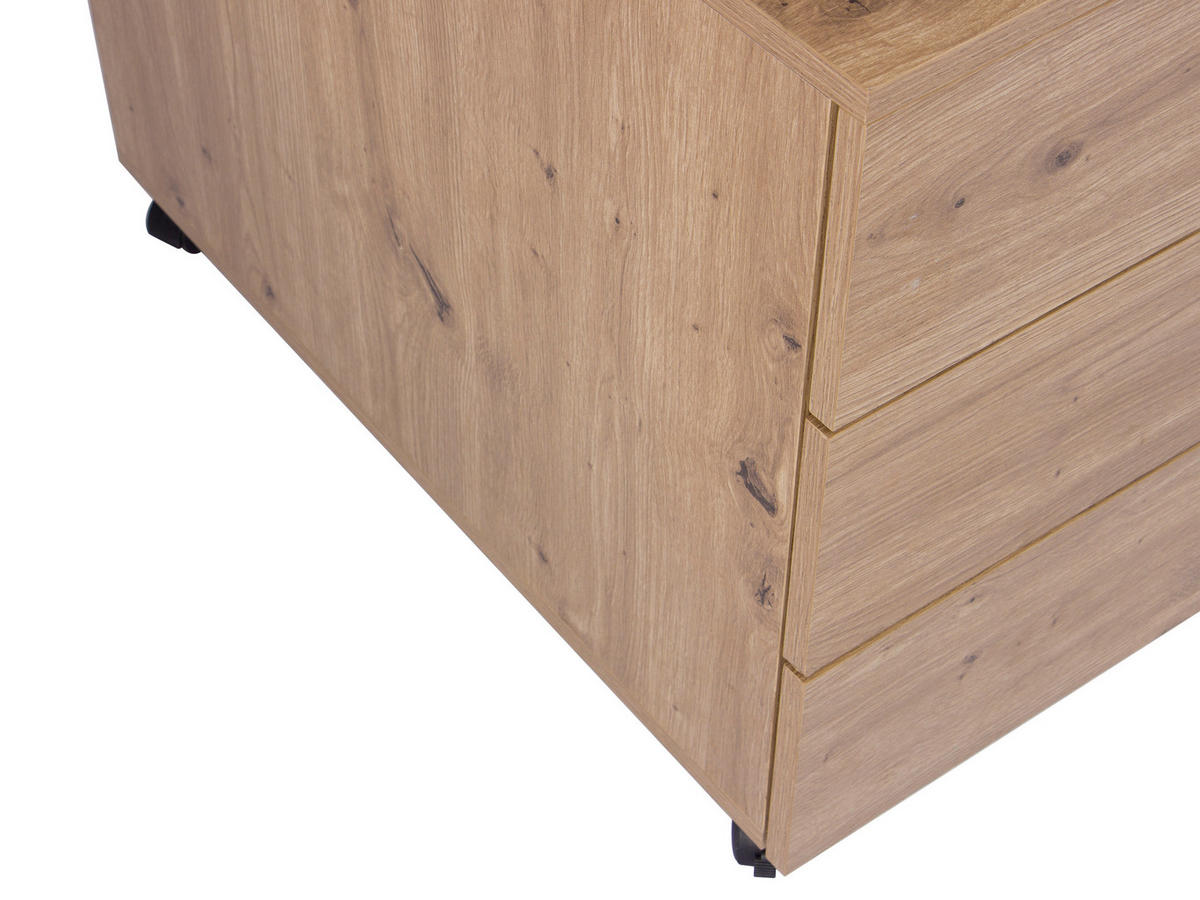 ROLLCONTAINER 39/55/70 cm  - Eiche Artisan, MODERN, Holzwerkstoff/Kunststoff (39/55/70cm) - Livetastic