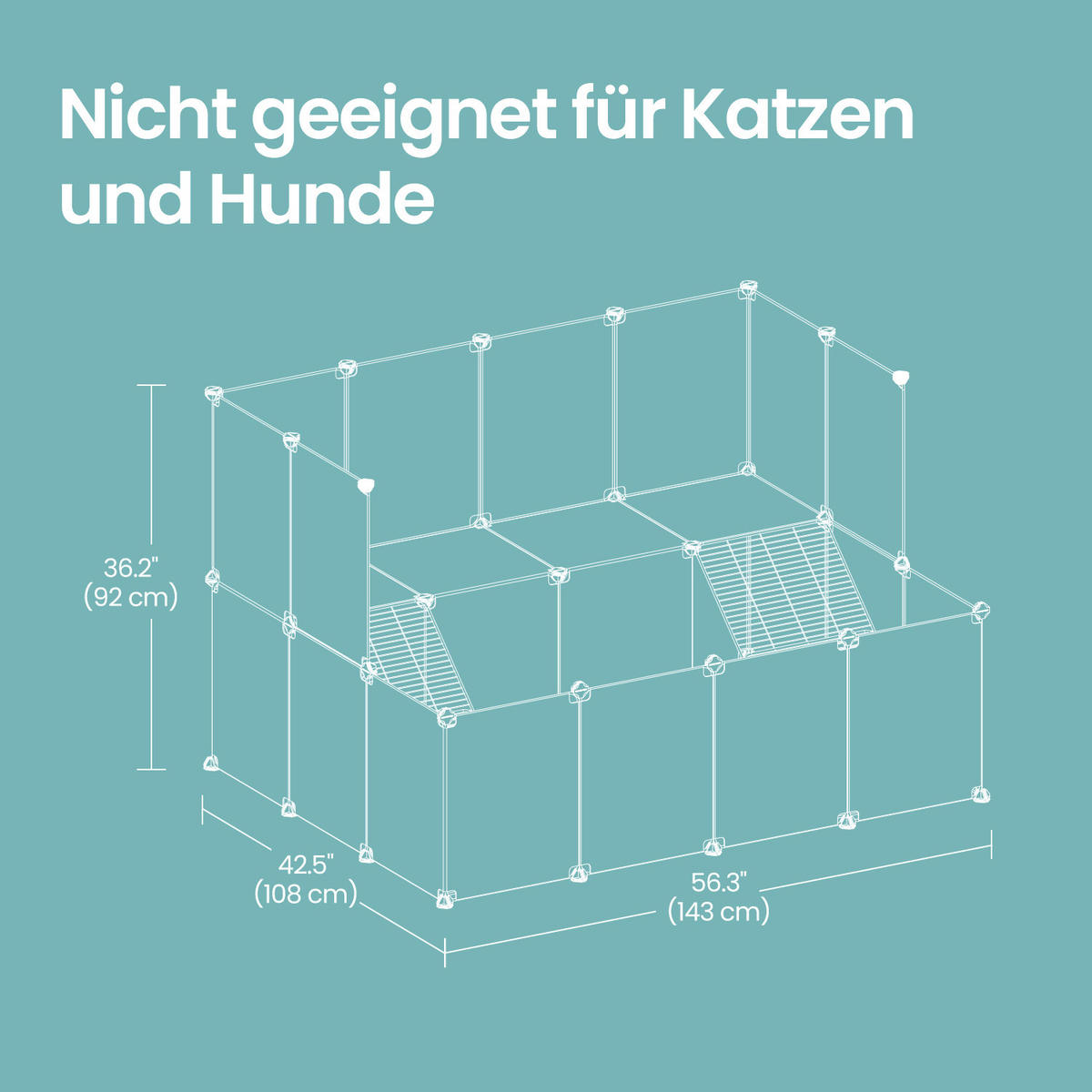 HEIMTIERGEHEGE - Transparent/Schwarz, Trend, Kunststoff/Metall (143/92/108cm) - Boxxx