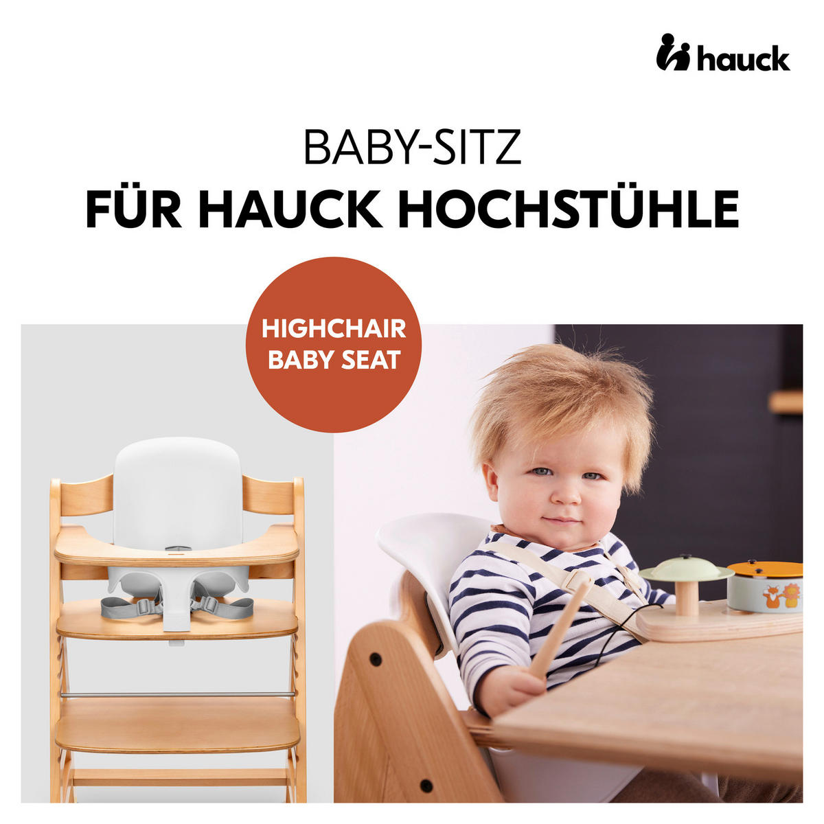 HOCHSTUHLSITZ Highchair Baby Seat  - Weiß, Basics, Kunststoff (32,5/32/34,5cm) - Hauck