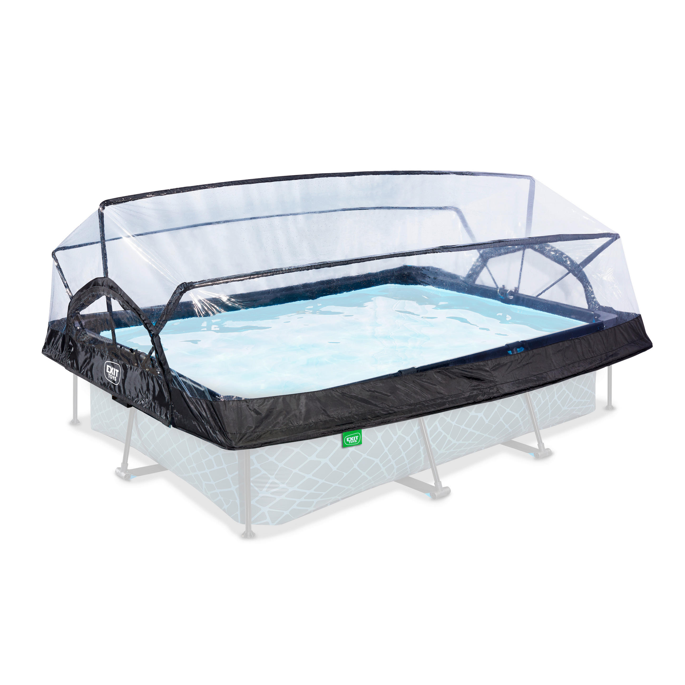 POOLDACH 333/230/115 cm  - Transparent, KONVENTIONELL, Kunststoff/Metall (333/230/115cm) - EXIT Toys
