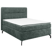 BOXSPRINGBETT 140/200 cm  in Dunkelgrau  - Dunkelgrau/Schwarz, Design, Textil/Metall (140/200cm) - Esposa