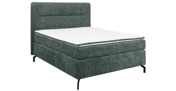 BOXSPRINGBETT 140/200 cm  in Dunkelgrau  - Dunkelgrau/Schwarz, Design, Textil/Metall (140/200cm) - Esposa