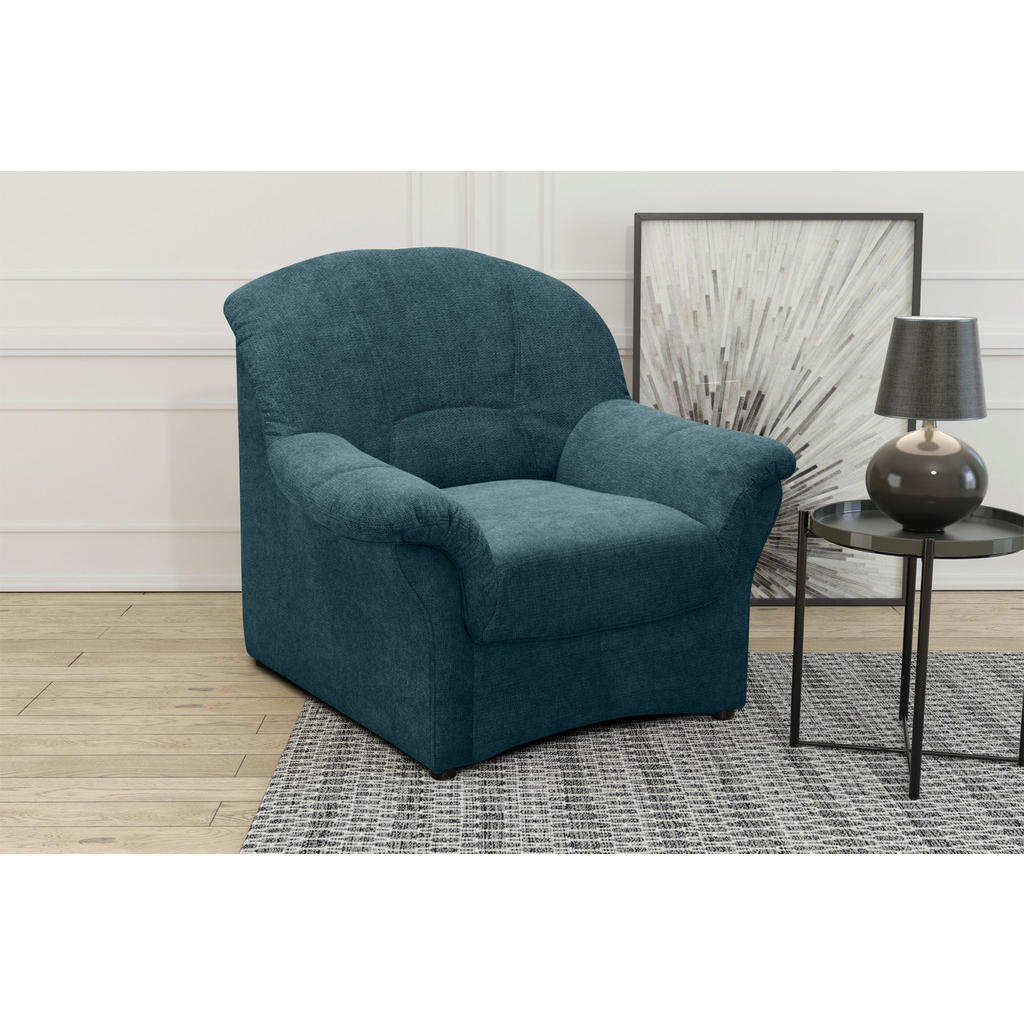 Thumbnail - Mid.you Sessel, Petrol, Textil, Uni, 99x84x82 cm, Made in EU, Wohnzimmer, Sessel, Polstersessel