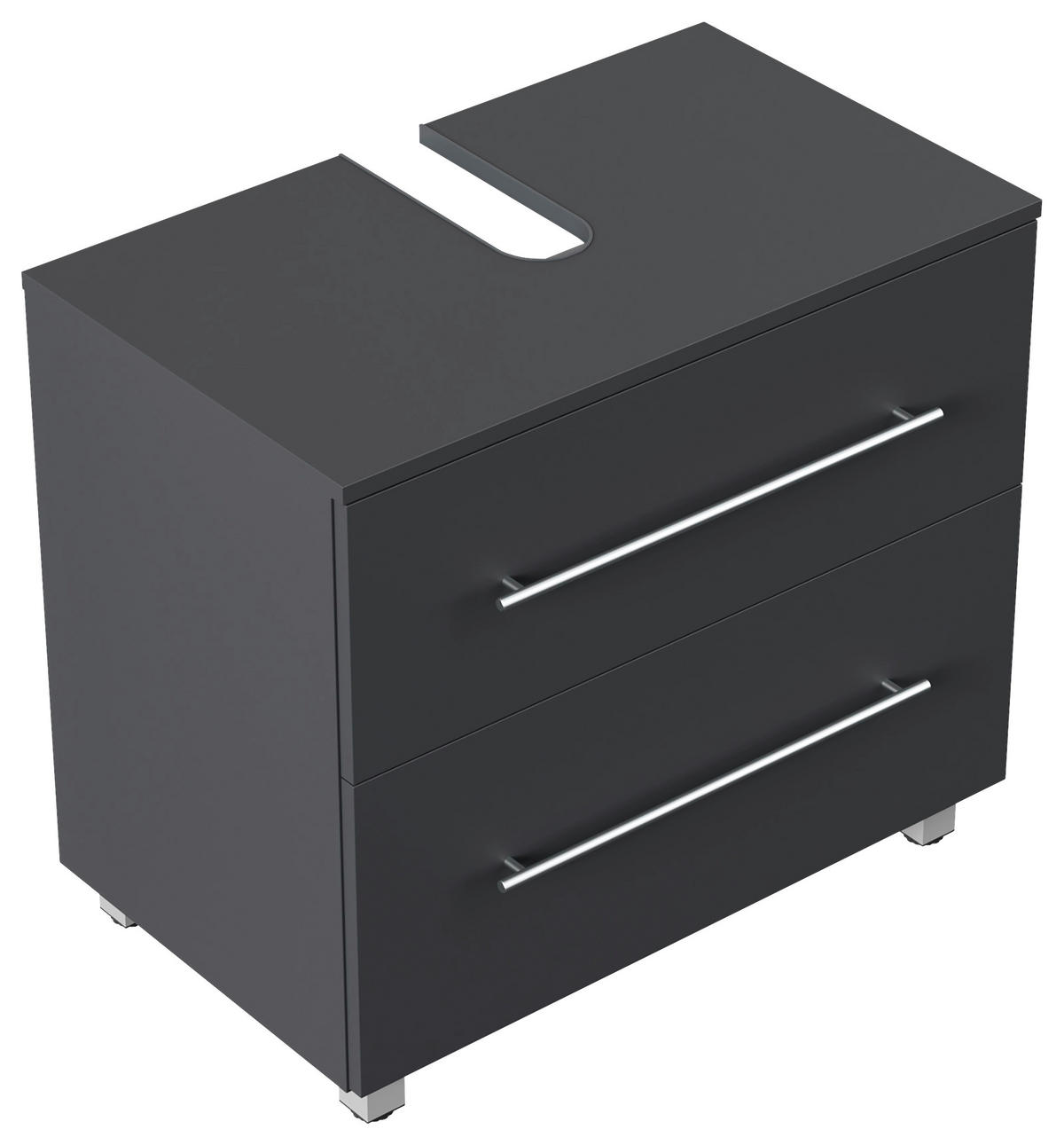 WASCHBECKENUNTERSCHRANK 70/63/41,6 cm  - Silberfarben/Graphitfarben, MODERN, Holzwerkstoff/Metall (70/63/41,6cm) - MID.YOU