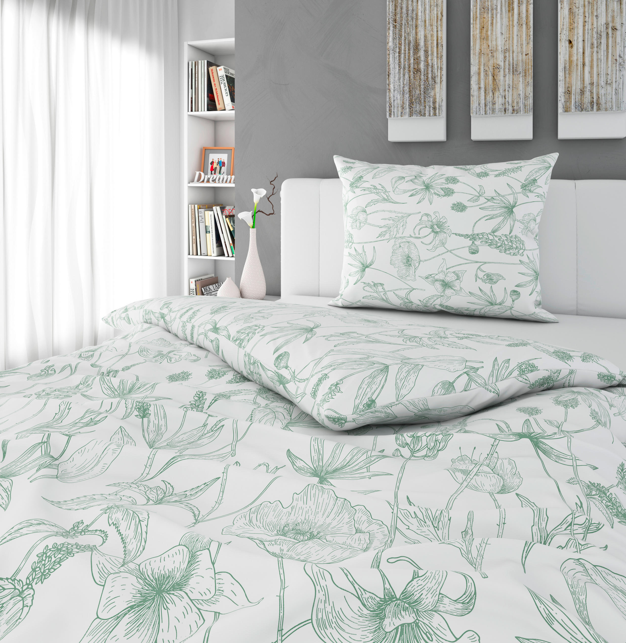 BETTWÄSCHE 140/200 cm  - Grün, KONVENTIONELL, Textil (140/200cm) - Esposa