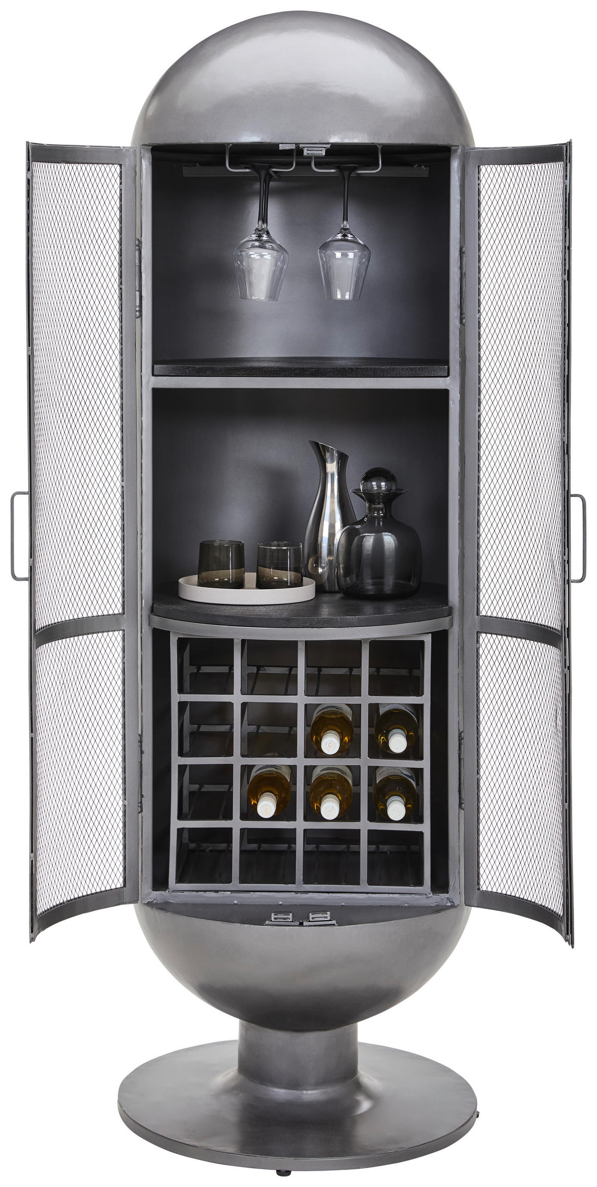 BARSCHRANK in Grau  - Grau, LIFESTYLE, Holz/Metall (60/190/60cm) - Landscape