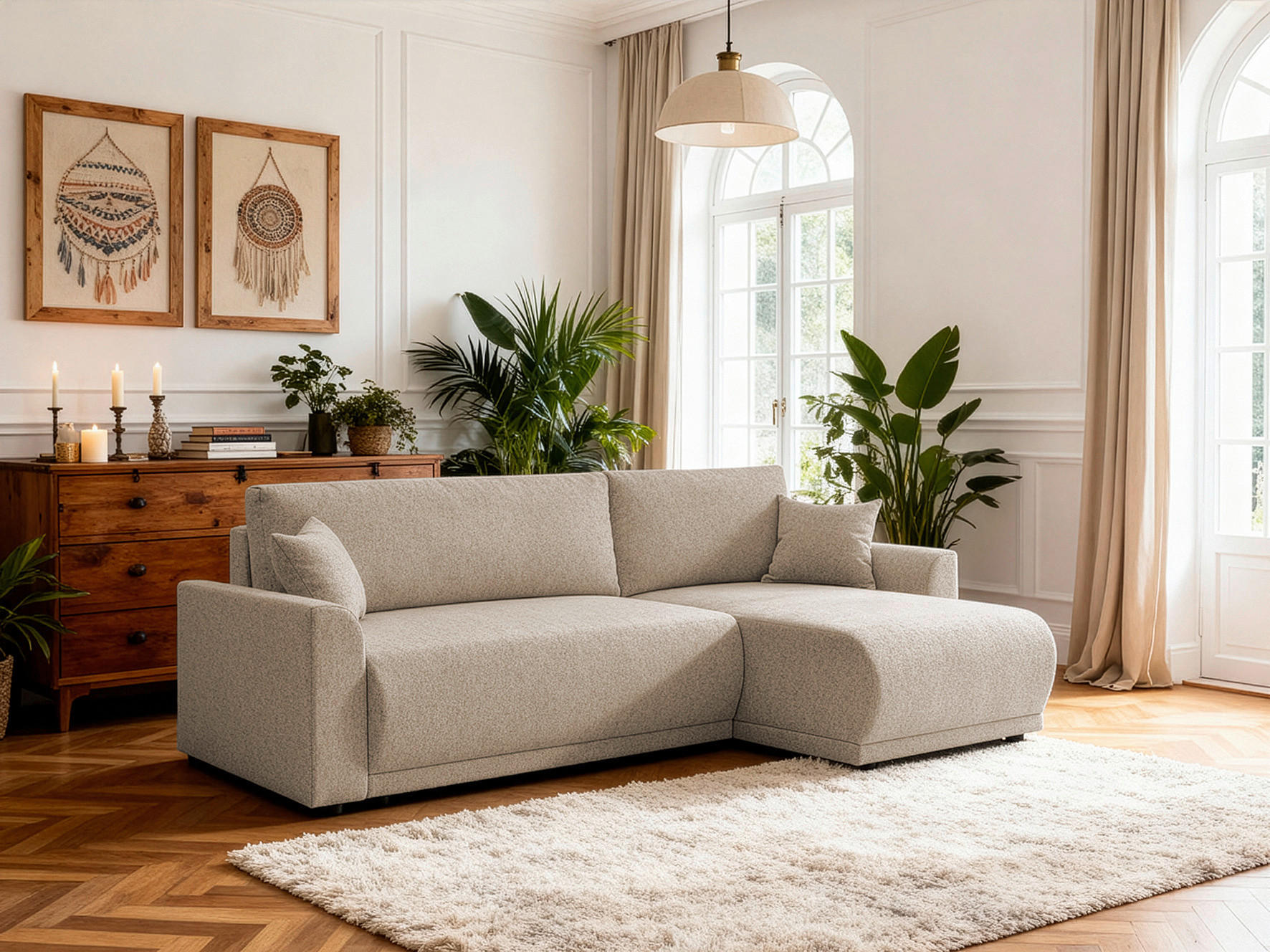 P & B Ecksofa Kimmy Beige 233x146 cm