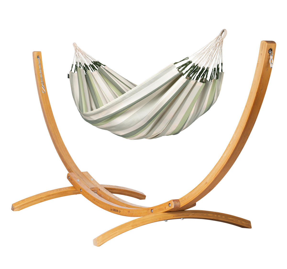 HÄNGEMATTE double outdoor  - Weiß/Hellgrün, KONVENTIONELL, Textil (160/350cm) - La Siesta