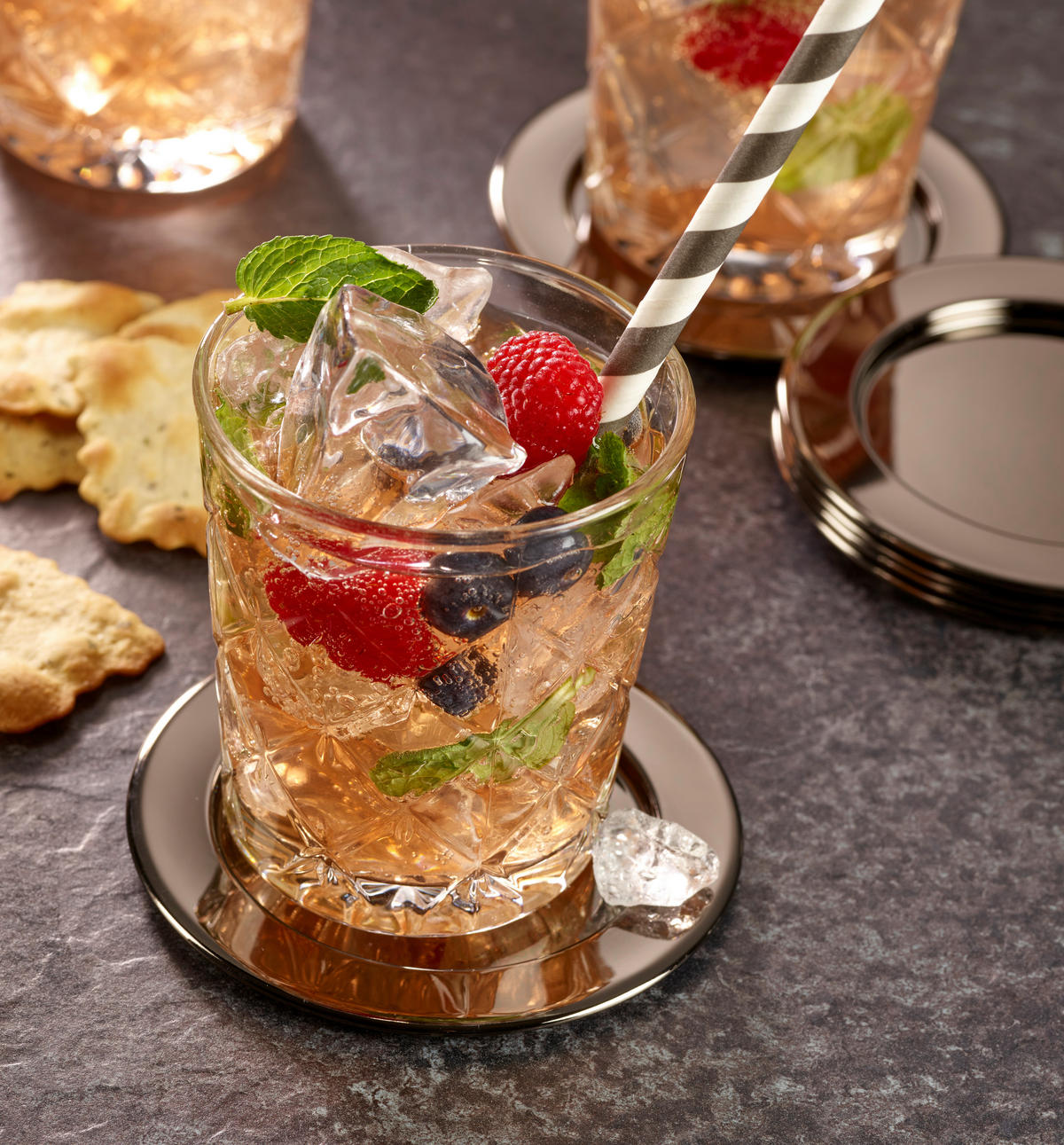 UNTERSETZER 6-teilig 10,9 cm - Schwarz, Design, Metall (10,9cm) - Echtwerk