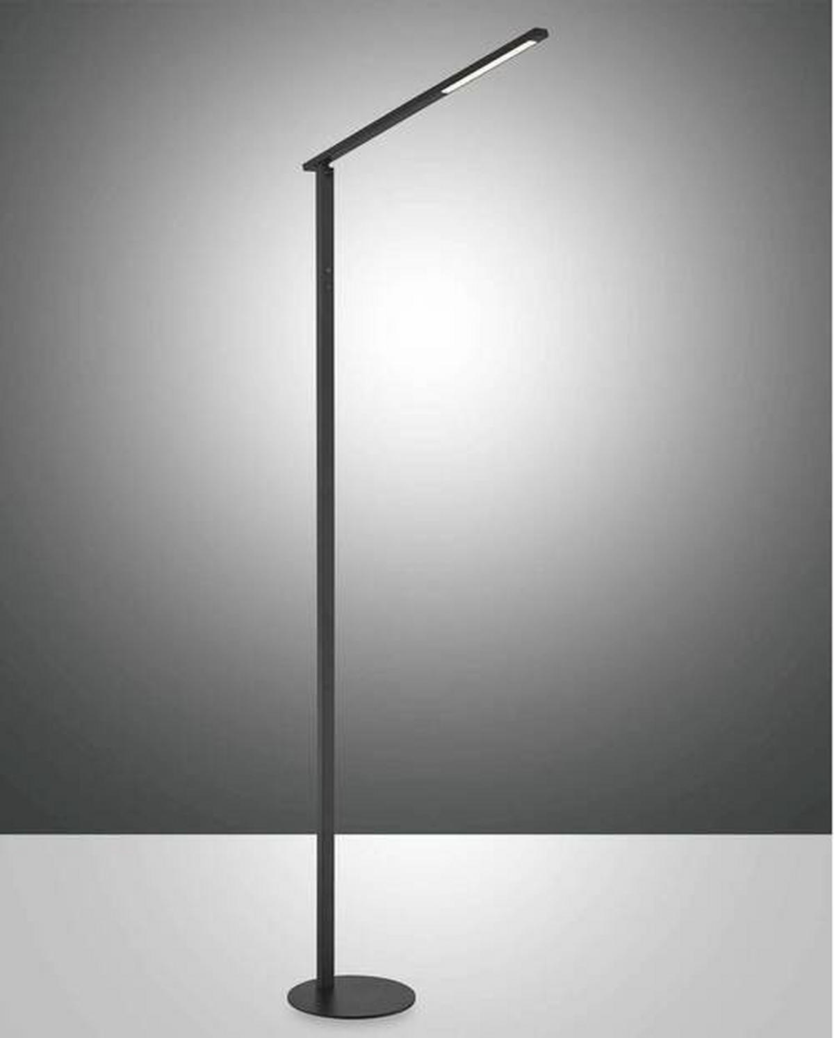 LED-STEHLEUCHTE 51/175 cm    - Schwarz, Design, Metall (51/175cm) - Fabas Luce