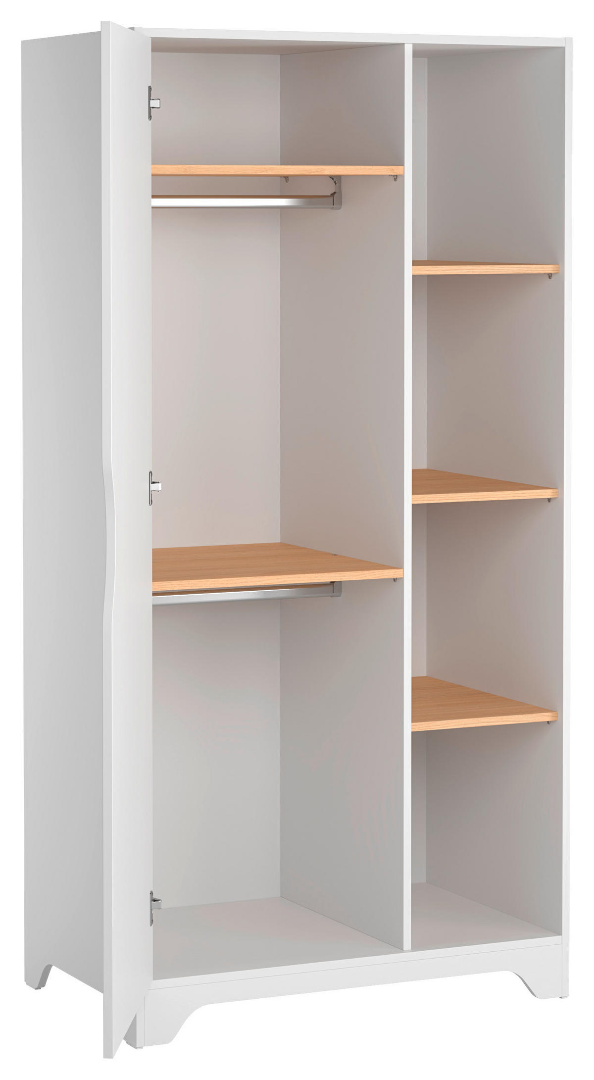  KINDERKLEIDERSCHRANK Leaf Weiß  - Weiß, MODERN, Holzwerkstoff (88,5/179,5/52cm) - MID.YOU