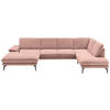 WOHNLANDSCHAFT in Webstoff Altrosa  - Schwarz/Altrosa, Design, Textil/Metall (180/344/208cm) - Dieter Knoll
