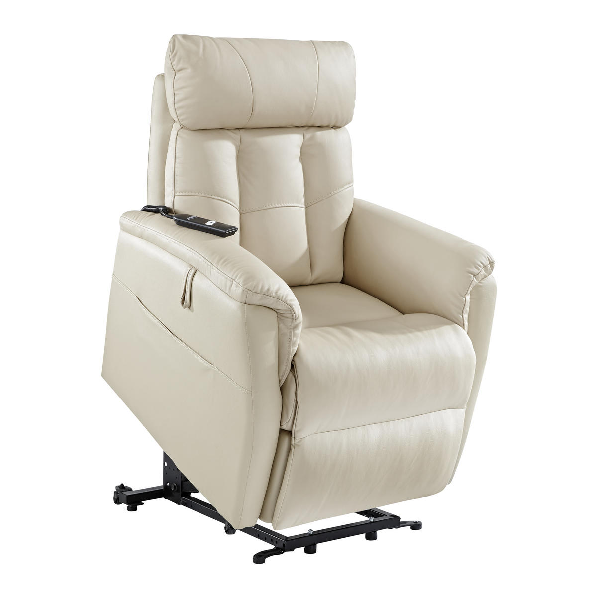 FERNSEHSESSEL in Lederlook Beige  - Beige/Schwarz, Konventionell, Leder/Kunststoff (82/107/94cm) - Cantus