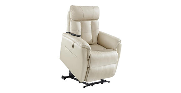FERNSEHSESSEL in Metall, Kunststoff, Textil, Leder Beige - Beige/Schwarz, KONVENTIONELL, Leder/Kunststoff (82/107/94cm) - Cantus