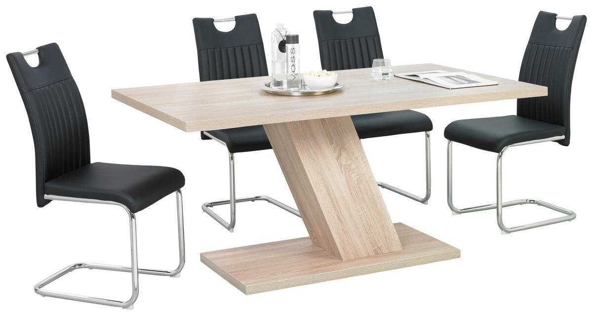 SZÁNKÓTALPAS SZÉK fém, textil fekete, krómszínű  - krómszínű/fekete, Design, textil/fém (43/96/58,5cm) - Carryhome