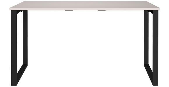 SCHREIBTISCH 140/80/75 cm Schwarz, Kaschmir in verschiedenen Holz-Dekoren erhältlich, justierbare Füße  - Kaschmir/Schwarz, MODERN, Holzwerkstoff/Metall (140/80/75cm) - Novel