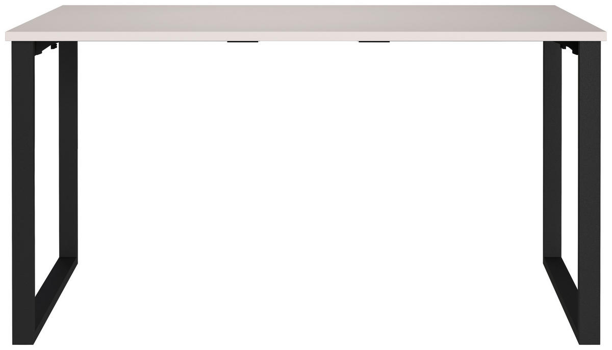 SCHREIBTISCH 140/80/75 cm Schwarz, Kaschmir in verschiedenen Holz-Dekoren erhältlich, justierbare Füße  - Kaschmir/Schwarz, MODERN, Holzwerkstoff/Metall (140/80/75cm) - Novel