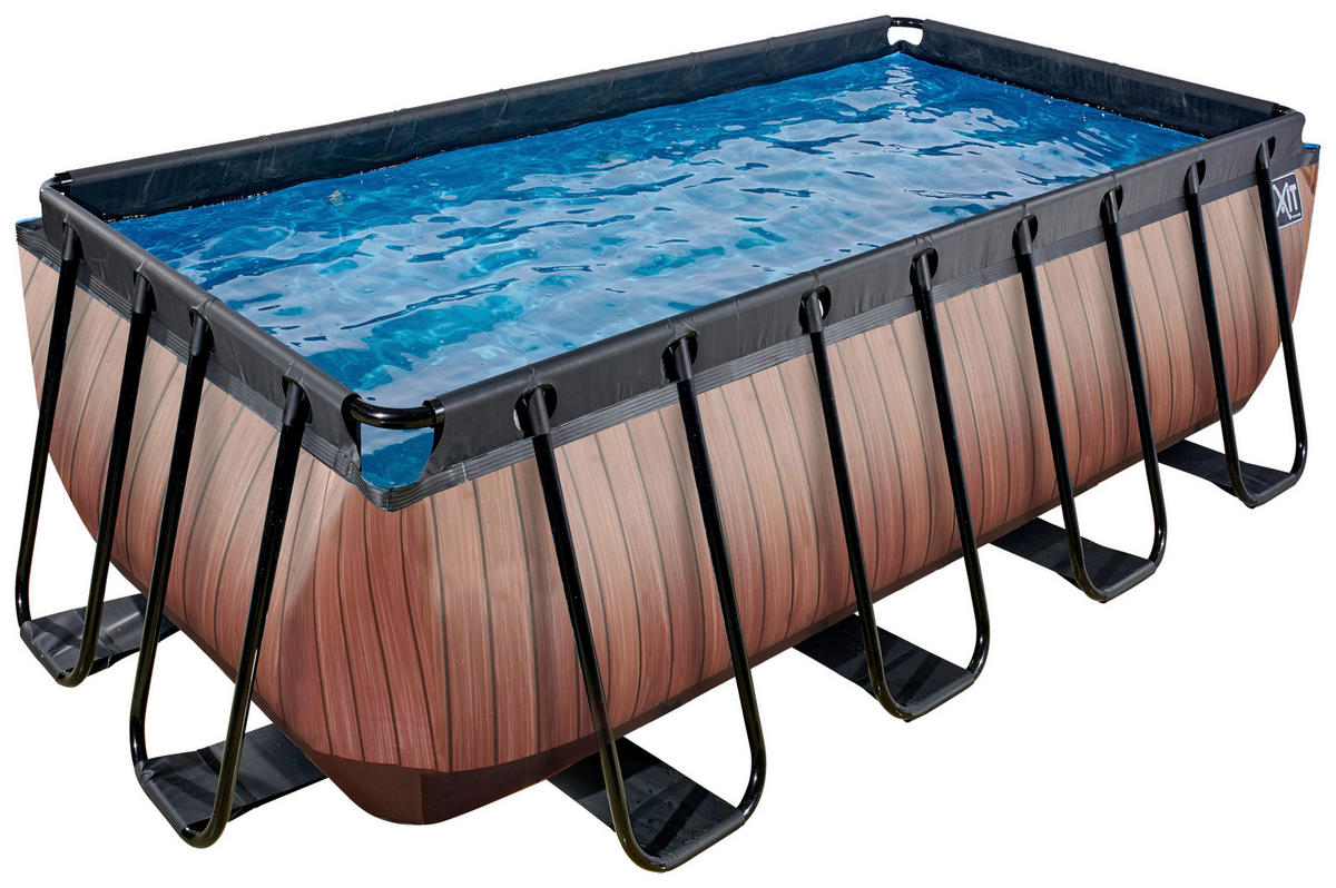 EXIT POOL WOOD 400X200 400/200/122 cm  - Braun, KONVENTIONELL, Metall (400/200/122cm) - EXIT Toys
