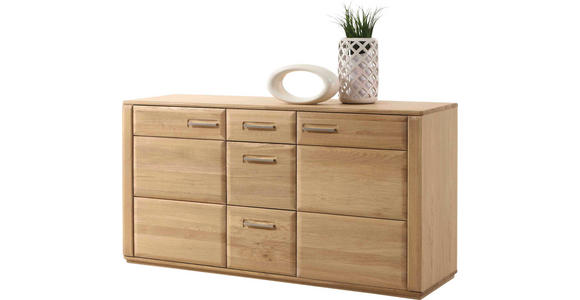 SIDEBOARD 161/85/47 cm  - Eichefarben/Nickelfarben, KONVENTIONELL, Holz/Holzwerkstoff (161/85/47cm) - Novel