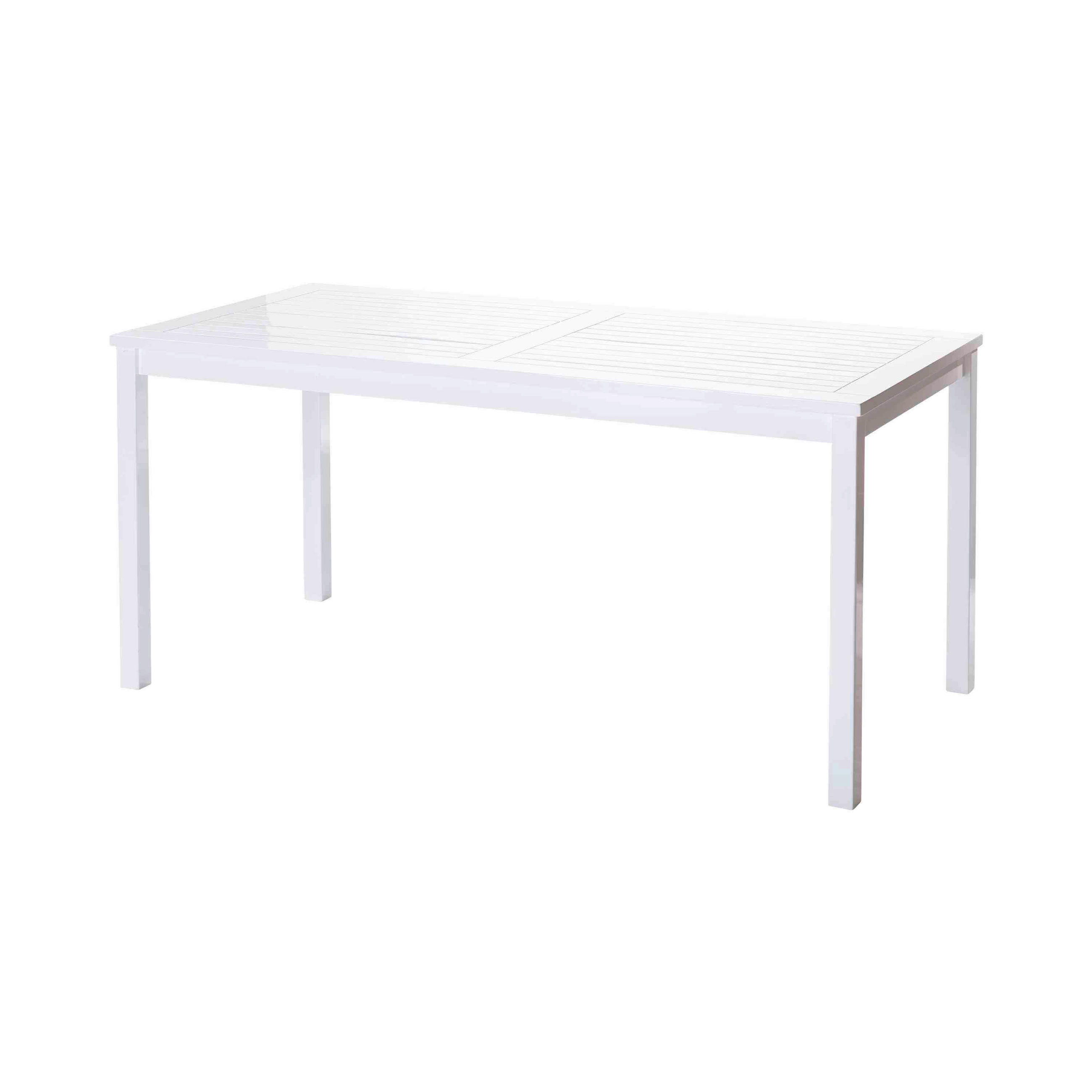 GARTENTISCH 165/80/75 cm Holz rechteckig  - Weiß Hochglanz, Natur, Holz (165/80/75cm) - Gardenson